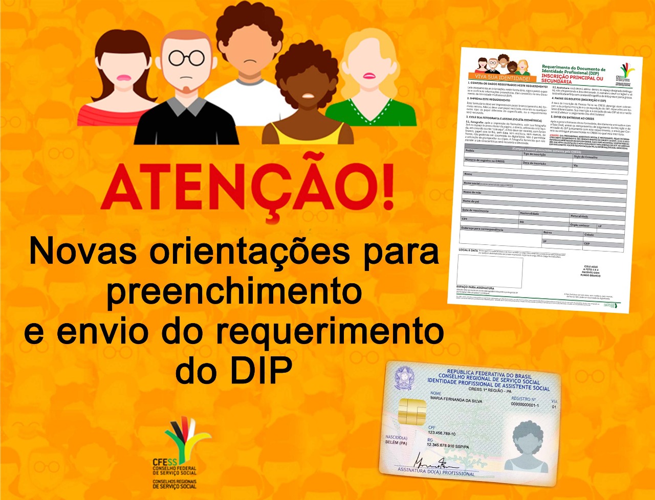 Comunicado sobre solicitação de substituição de identidades profissionais  por DIPs - CRESS-PR