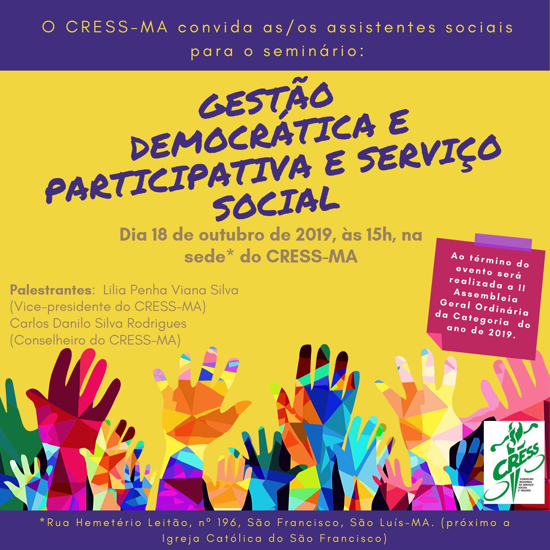 Seminário Comemorativo ao Dia do/a Assistente Social: Nova gestão