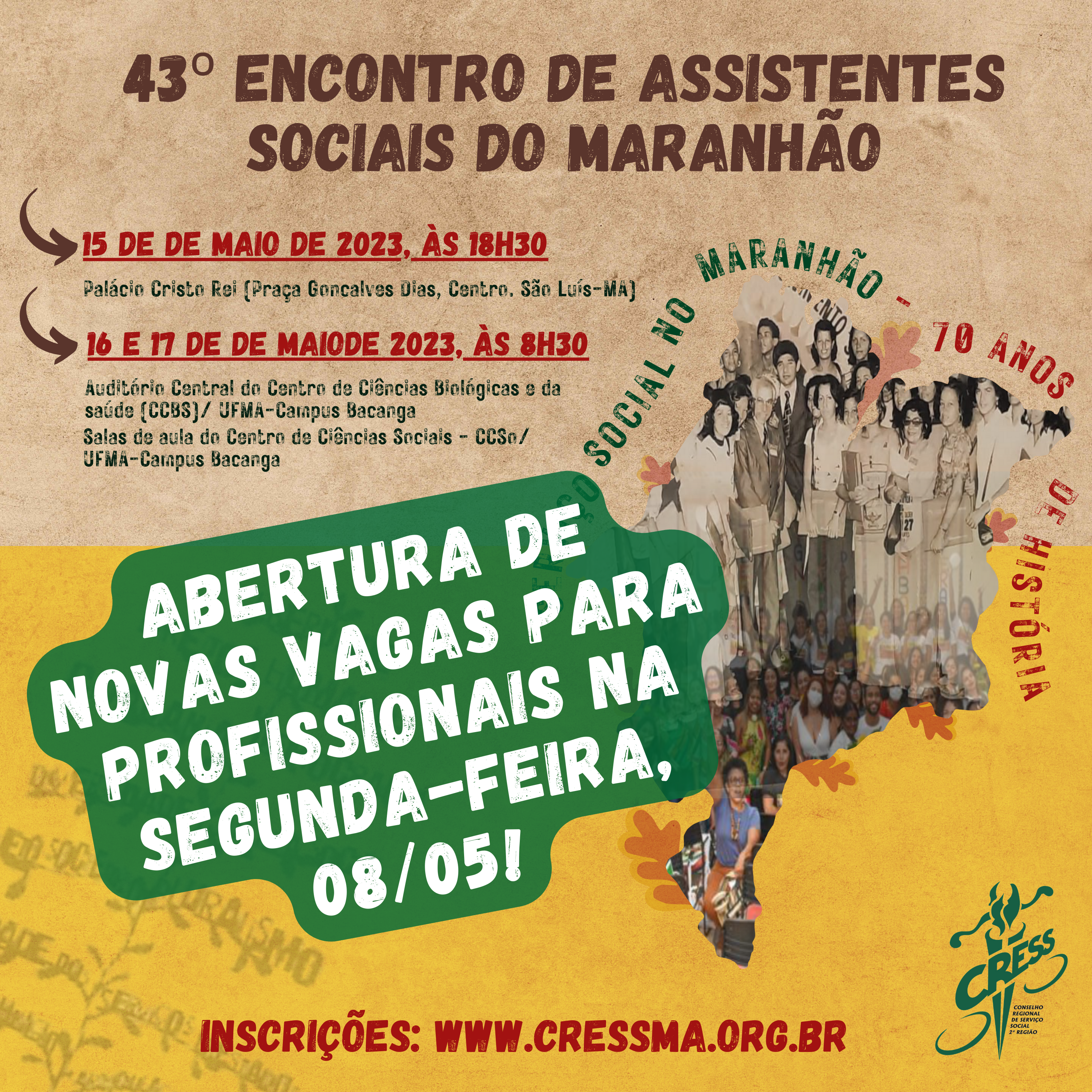 43 Encontro de As no Maranhão - novas inscrições segunda