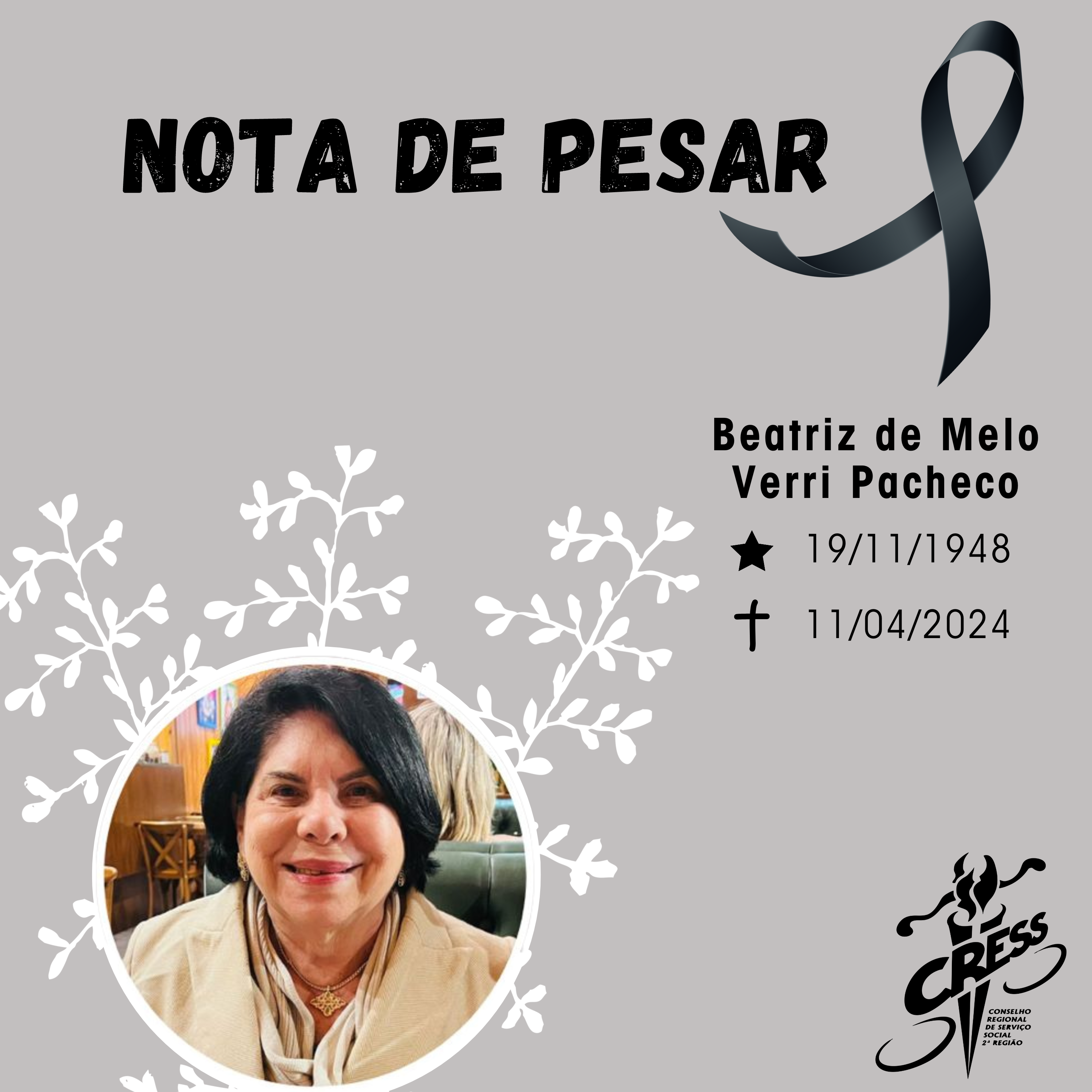 Nota de pesar - Beatriz Verri