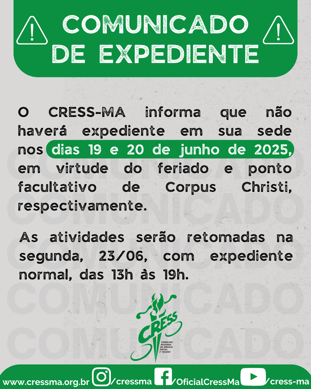 Comunicado de expediente Corpus Christi