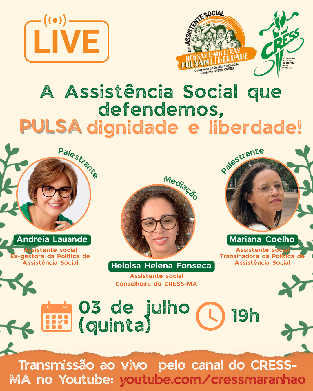 Live A Assistência Social que defendemos