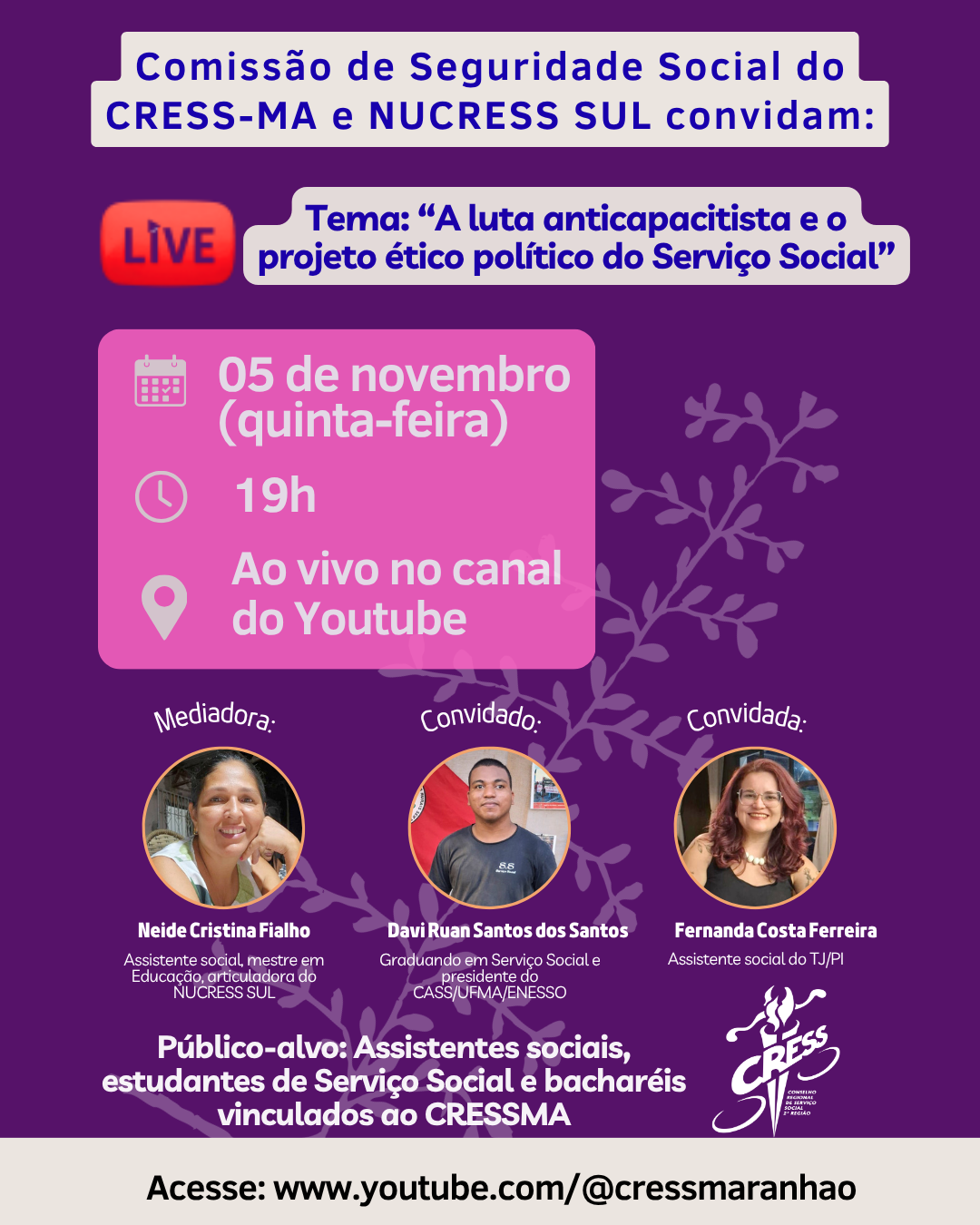 LIVE ANTICAPACISTA E PROJETO ÉTICO POLÍTICO