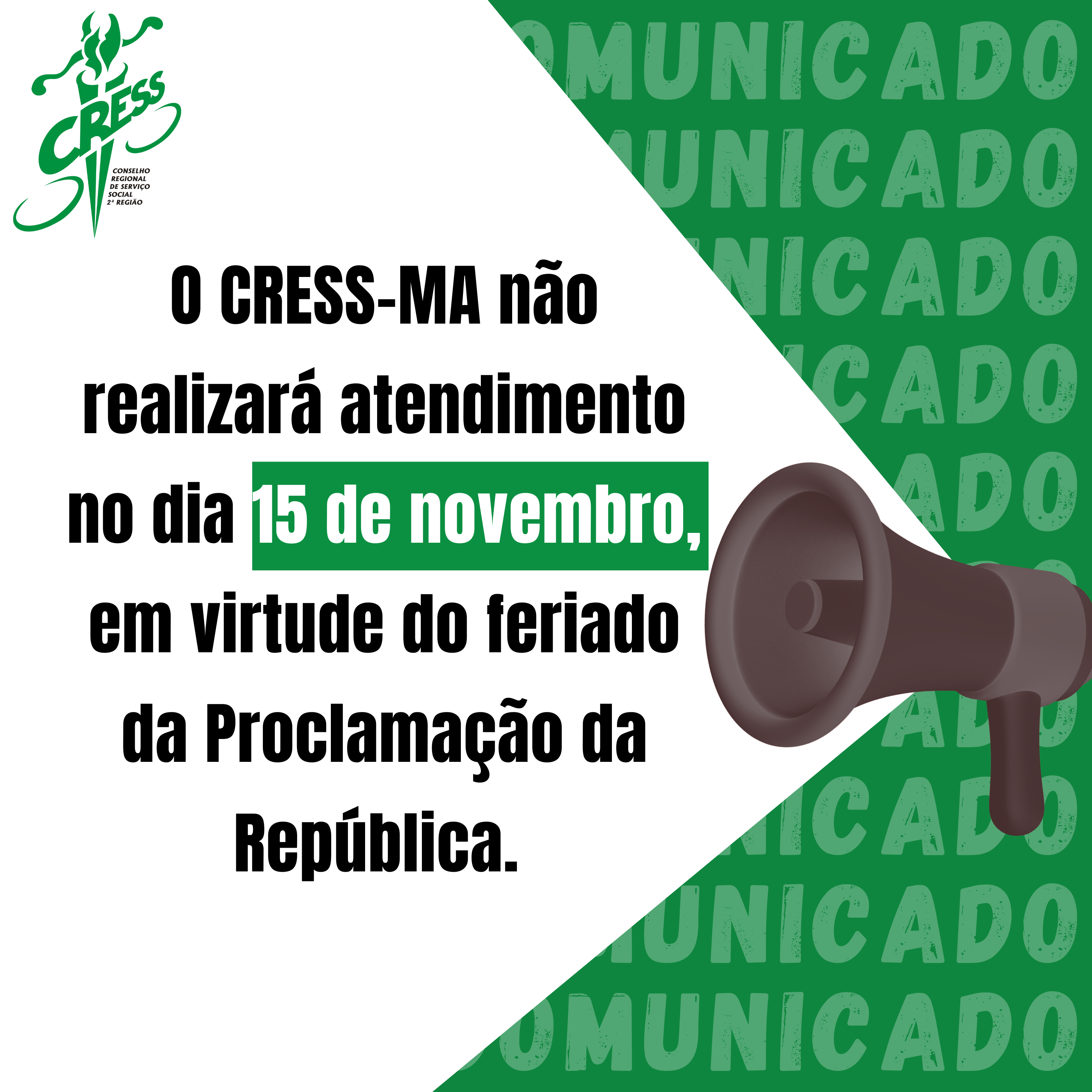 COMUNICADO FERIADO 15.11